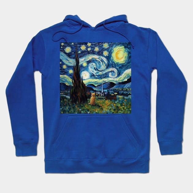 A Cat's Starry Night Hoodie by The Bark Side